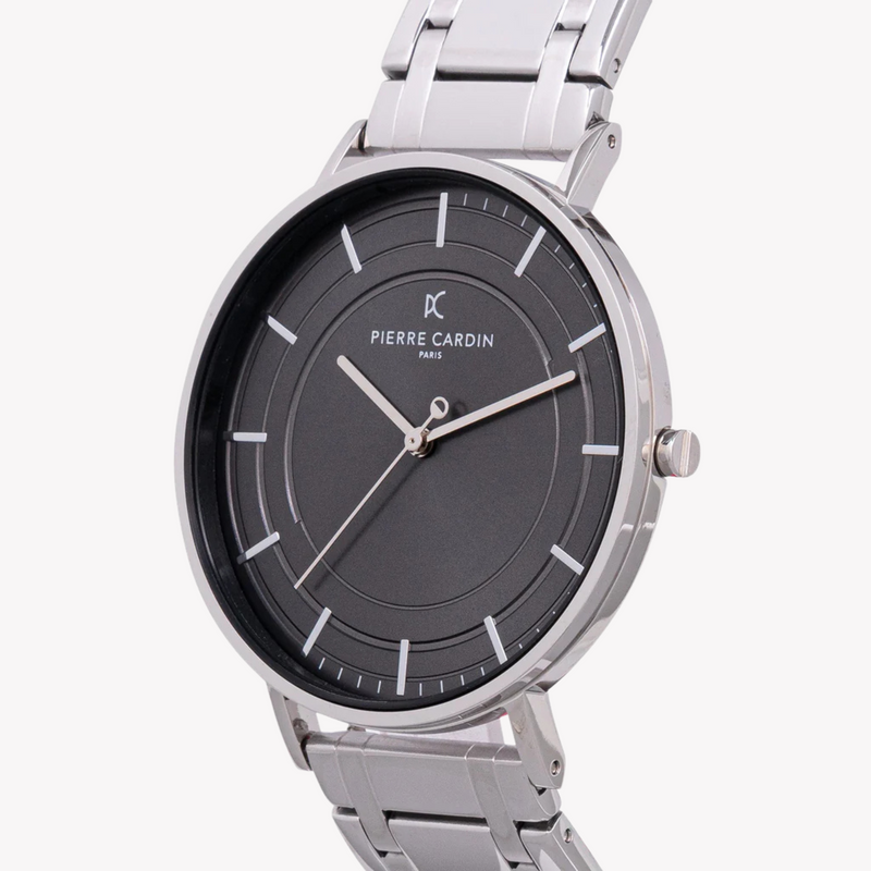 Pierre Cardin Men's Silver Metal Watch, Black Dial | Cbn.3033 by i-watch