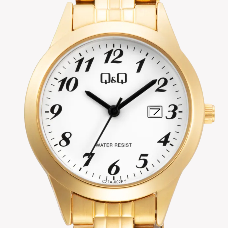 Q&Q Women's Gold Women's Watch, White Dial | C27A-002PY