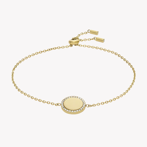 Fossil Jewels Women's Gold-Tone Bracelet, Cubic Zirconia Accents | JOF00943710