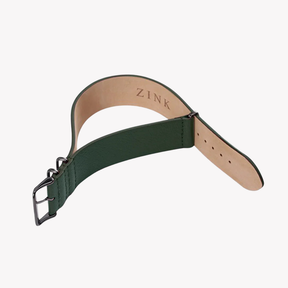Zink Men's Leather Watch Band - Dark Green | Zlb001dgb by i-watch