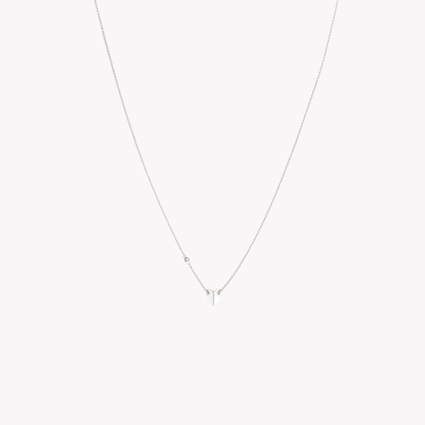 Fossil Women's Silver Necklace, Folded Heart Pendant | JFS00425040