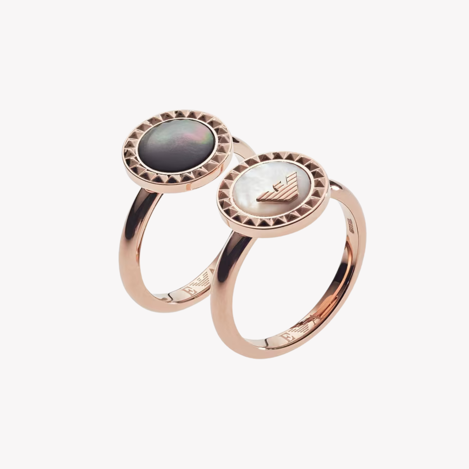 Emporio Armani Men's Rose Gold Ring, Mother of Pearl Inlay | EGS2561221510
