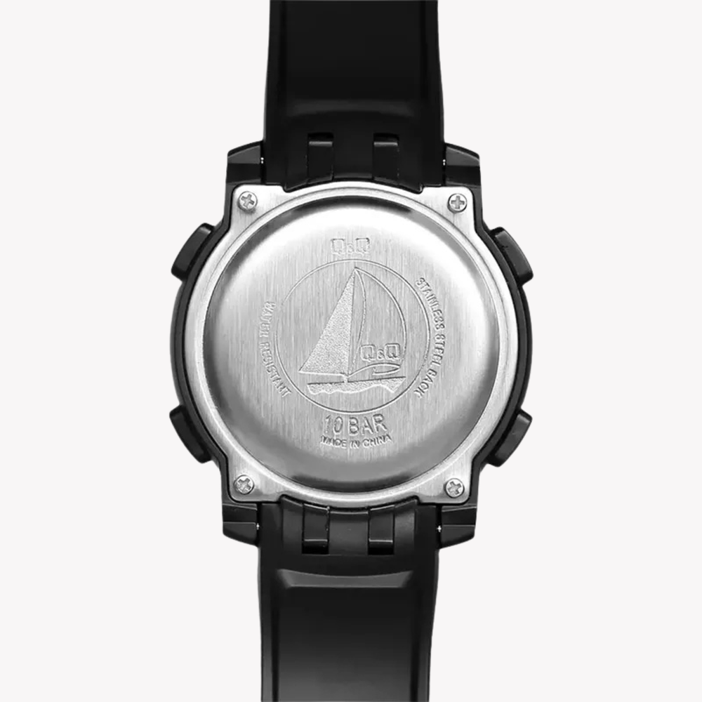 Q&Q Men's Black Men's Watch, Black Digital Dial | M122J001Y