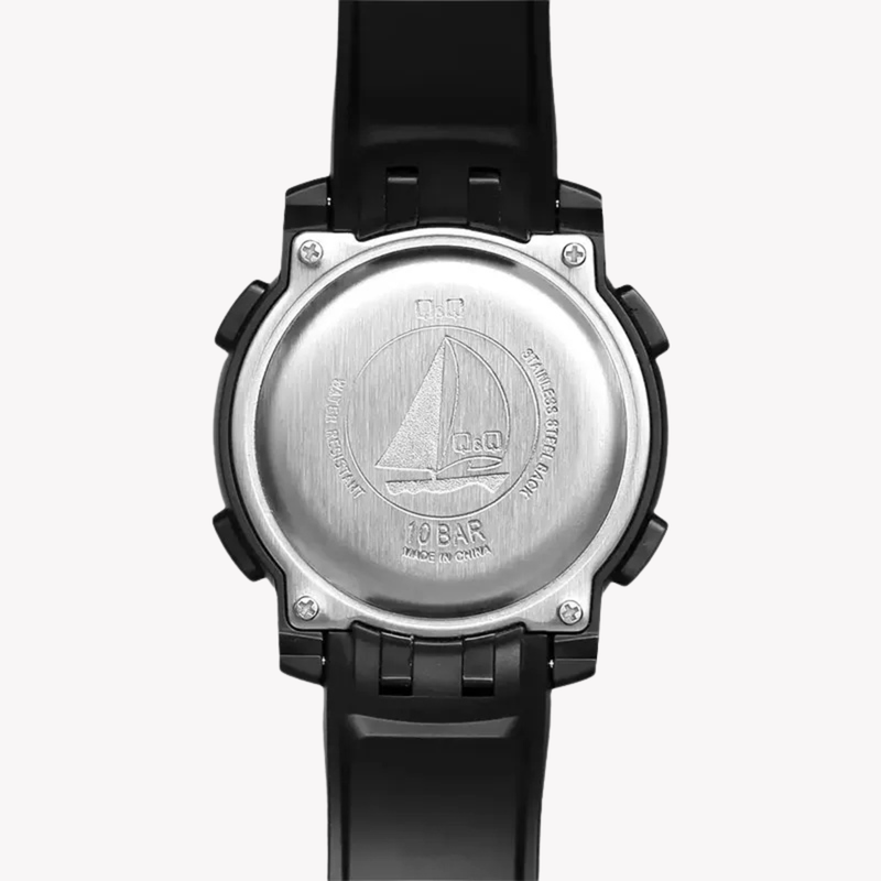 Q&Q Men's Black Men's Watch, Black Digital Dial | M122J001Y