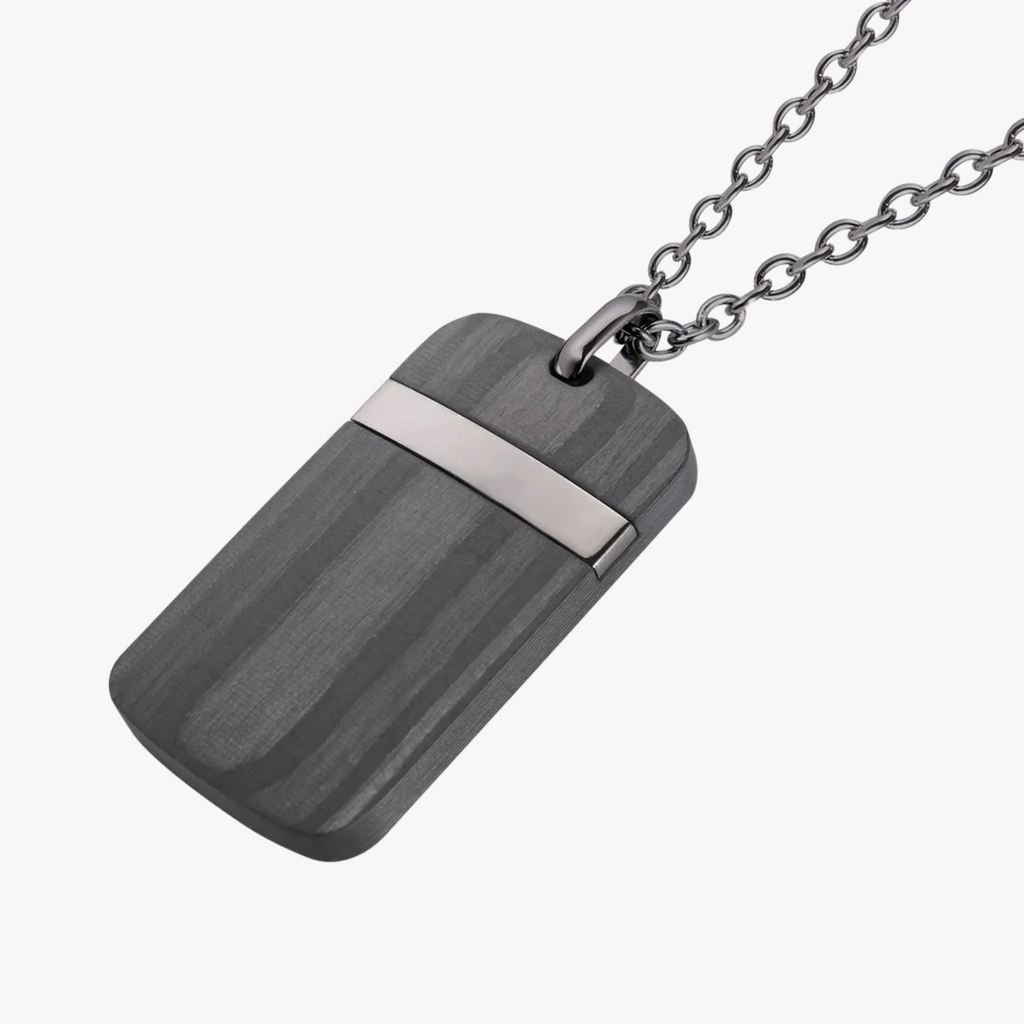 Zink Men's Stainless Steel & Carbon Fiber Necklace | Zjpd0178