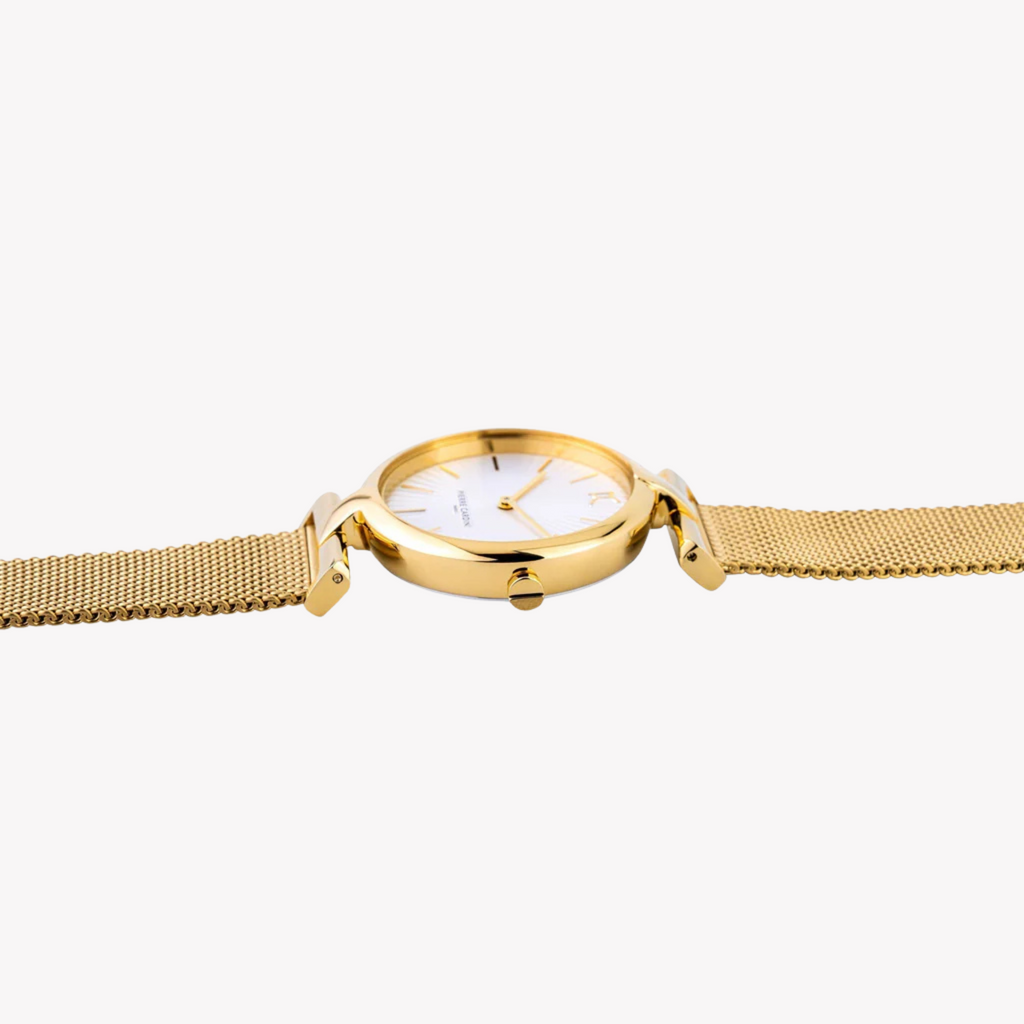 Pierre Cardin Women's Gold Stainless Steel Watch, Silver Dial | Cmd.3507