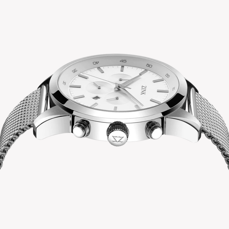 Zink Men's Silver Stainless Steel Chronograph Watch | Zk134g2ms-16 by i-watch