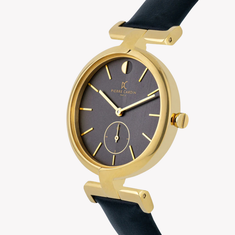 Pierre Cardin Women's Black Leather Watch, Gold Case | Cmd.3518 by i-watch