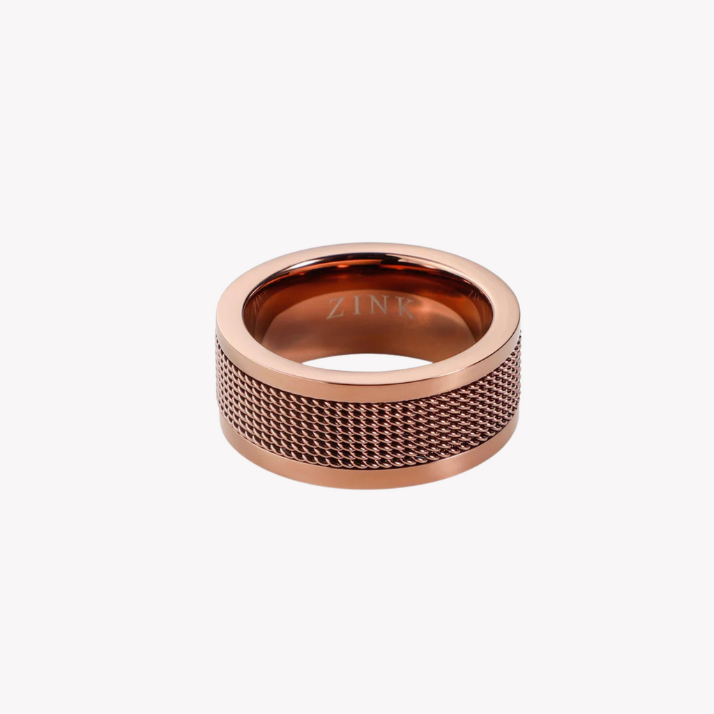 Zink Men's Rose Gold Stainless Steel Ring | Zjrg008sbr