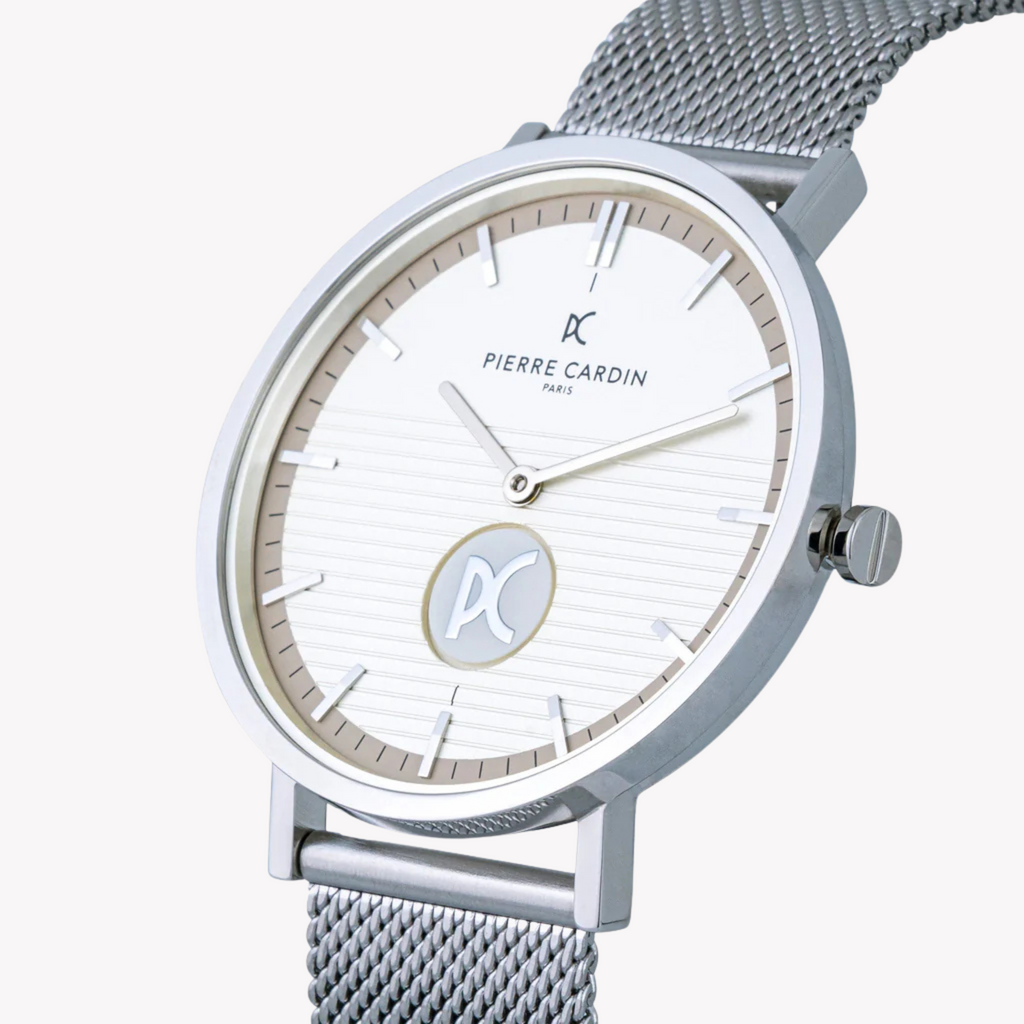 PIERRE CARDIN CBV.1053 ÉLÉGANTE MONTRE EN ARGENT - MONTRE POUR HOMMES DE LUXE AVEC CADRAN GRIS