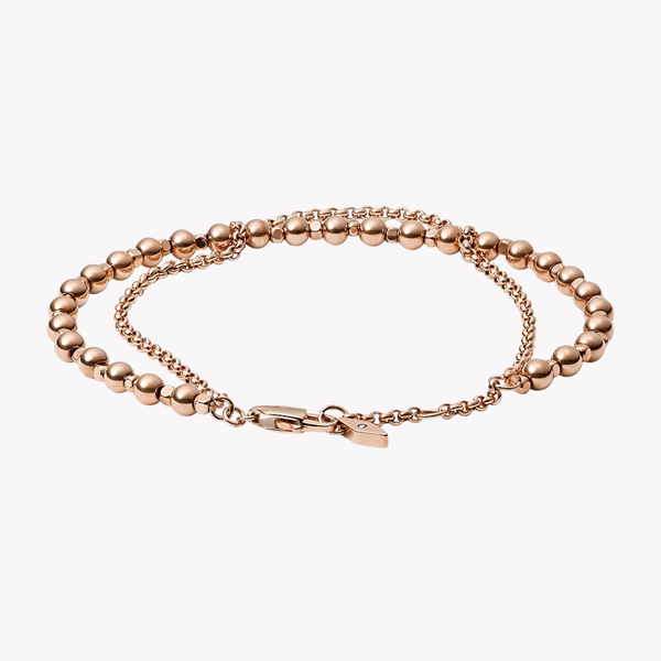 Fossil Women's Rose Gold Bracelet, Multi Beaded Design | JA6776791
