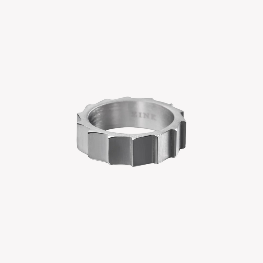 Zink Men's Silver Stainless Steel Ring | Zjrg032sm