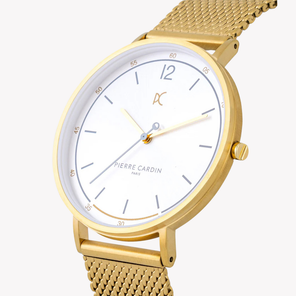 Pierre Cardin Men's Gold Stainless Steel Watch, Silver Dial | Cbn.3014 by i-watch