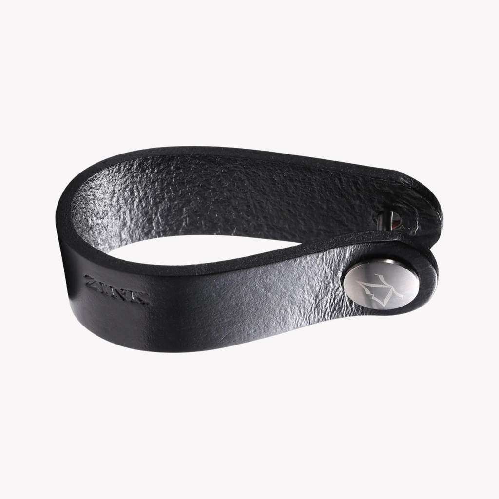 Zink Keychain - Black - Stainless Steel & Leather | Zjkc007b