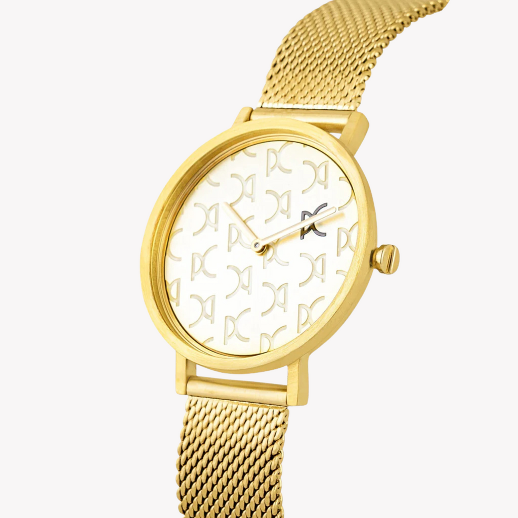 Montre pour femme PIERRE CARDIN avec boîtier en acier inoxydable doré et bracelet en acier inoxydable doré