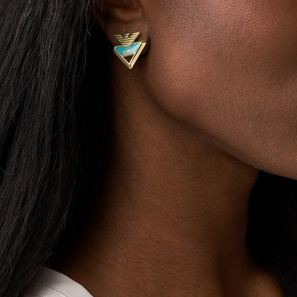 Emporio Armani Women's Gold-Tone Earrings, Eagle Logo Studs | EGS2897710