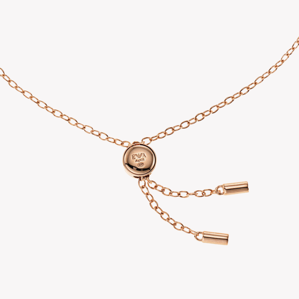Emporio Armani Women's Rose Gold Bracelet, Sterling Silver ID Plaque | EG3458221