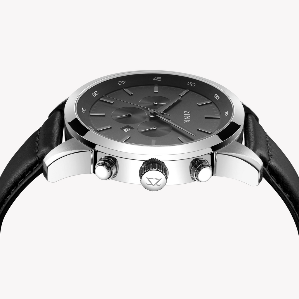 Zink Men's Stainless Steel Black Chronograph Watch | Zk134g2ls-211