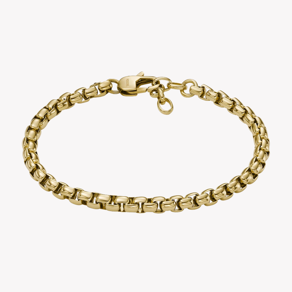 Fossil Men's Gold-Tone Bracelet, Chain Link | JF04561710