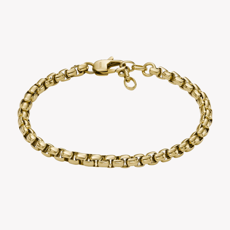 Fossil Men's Gold-Tone Bracelet, Chain Link | JF04561710