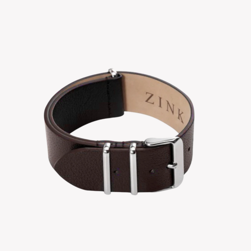 Zink Men's Leather Watch Band - Dark Brown | Zlb001dbws