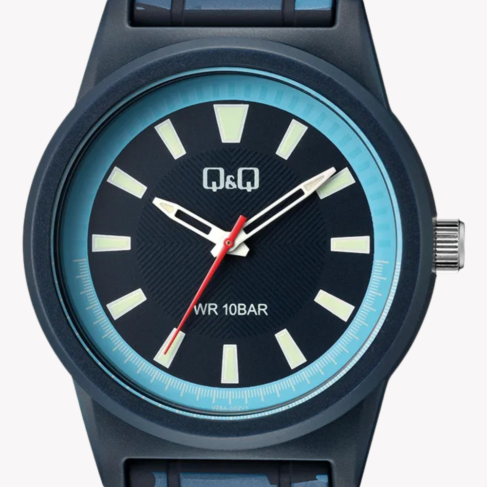 Q&Q Men's Dark Blue Men's Watch, Dark Blue Dial | V35A-002VY