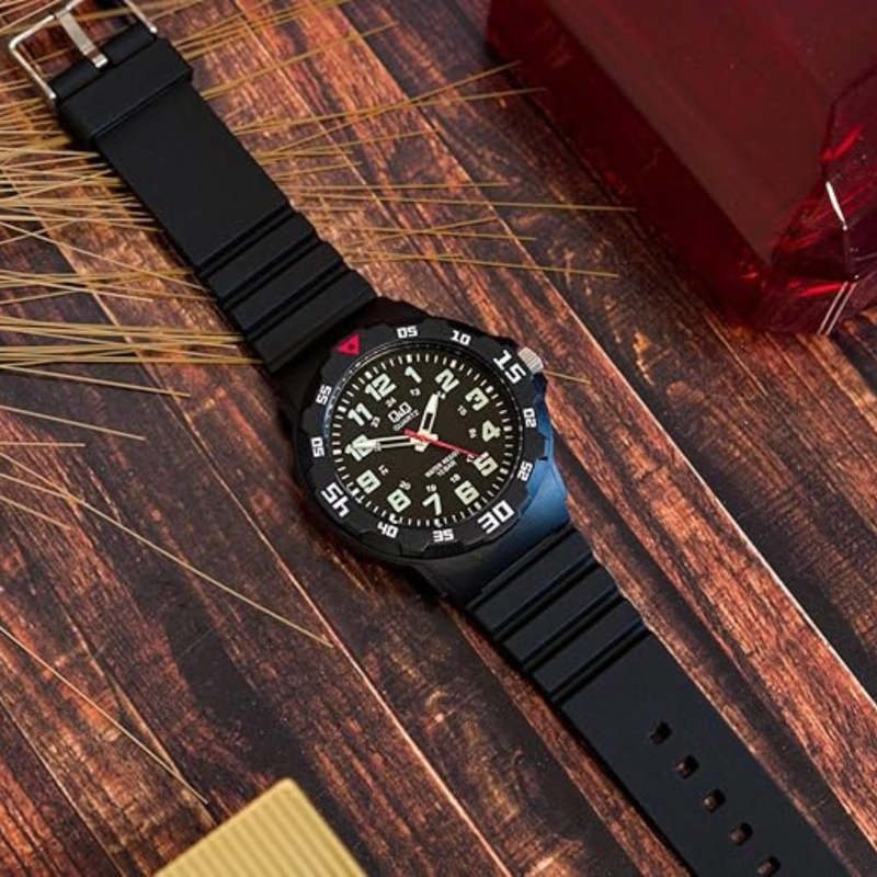 Q&Q Men's Black Watch, Black Dial | VR18J001Y