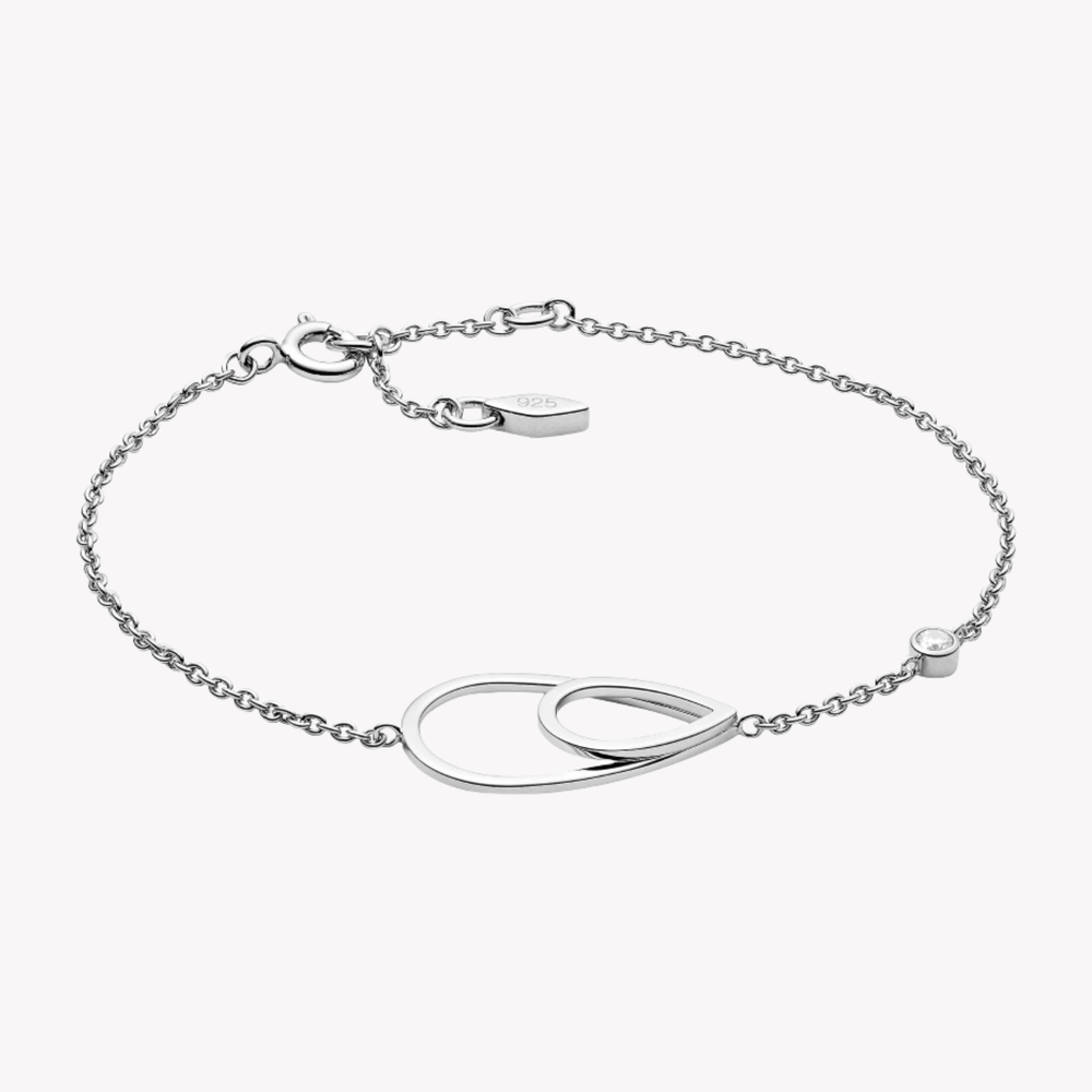 Fossil Women's Silver Bracelet, Cubic Zirconia Details | JFS00481040