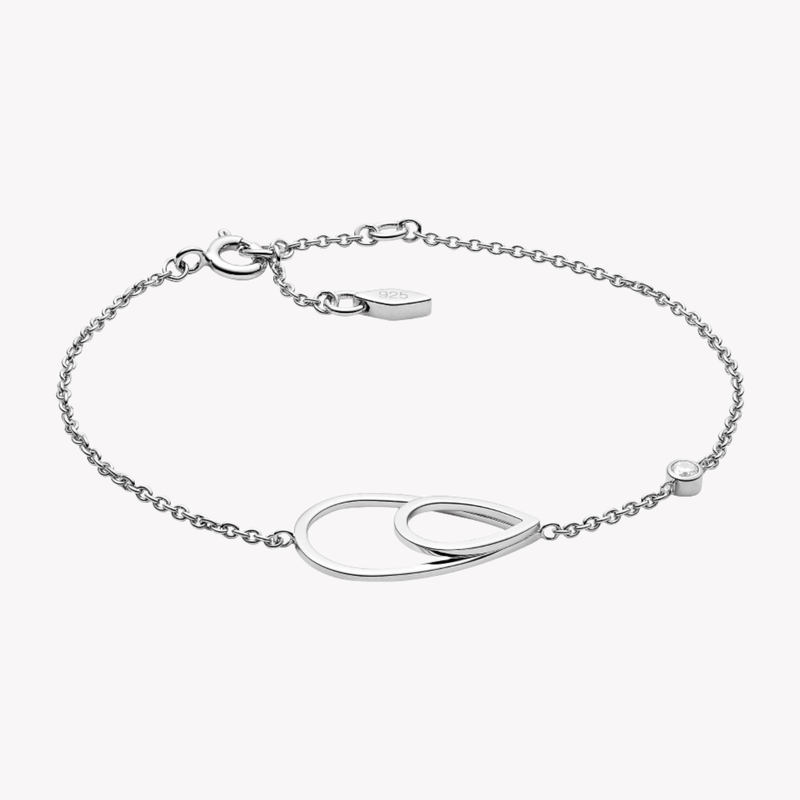 Fossil Women's Silver Bracelet, Cubic Zirconia Details | JFS00481040