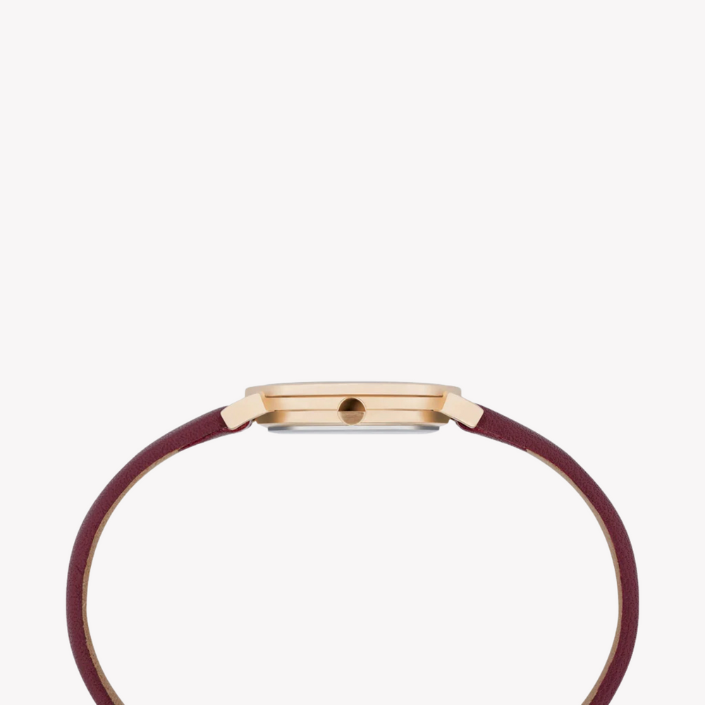 Pierre Cardin Women's Rose Gold Watch, Burgundy Leather | Cpi.2512