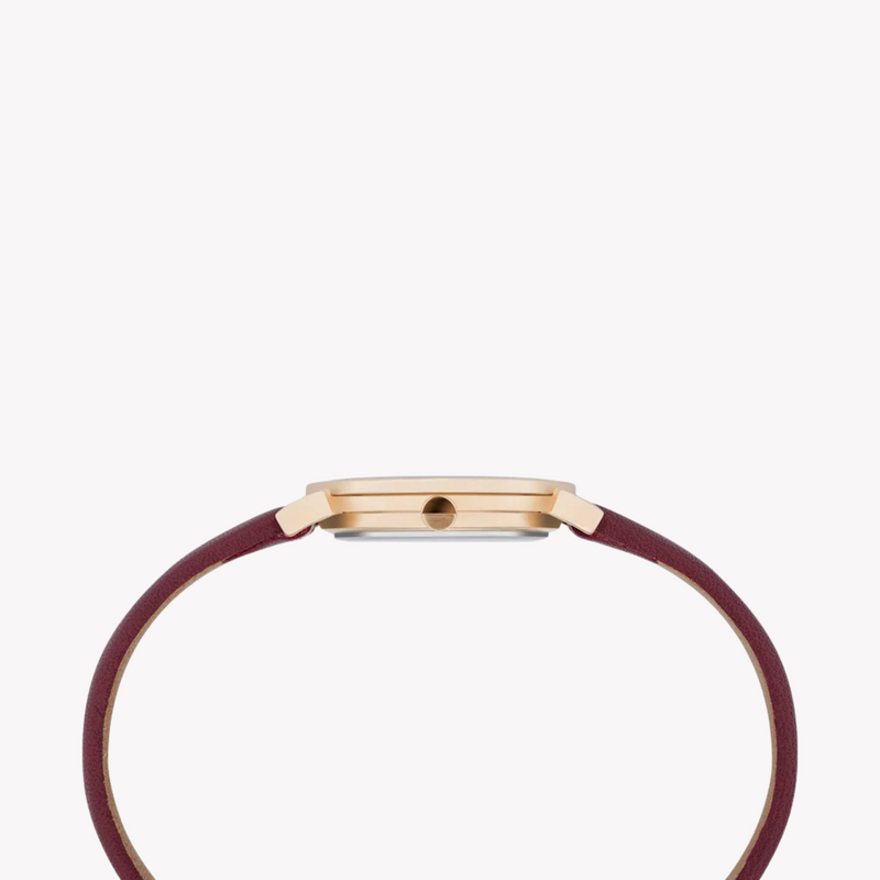 Pierre Cardin Women's Rose Gold Watch, Burgundy Leather | Cpi.2512