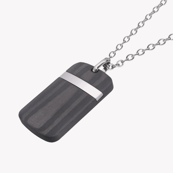 Zink Men's Stainless Steel & Carbon Fiber Necklace | Zjpd0172