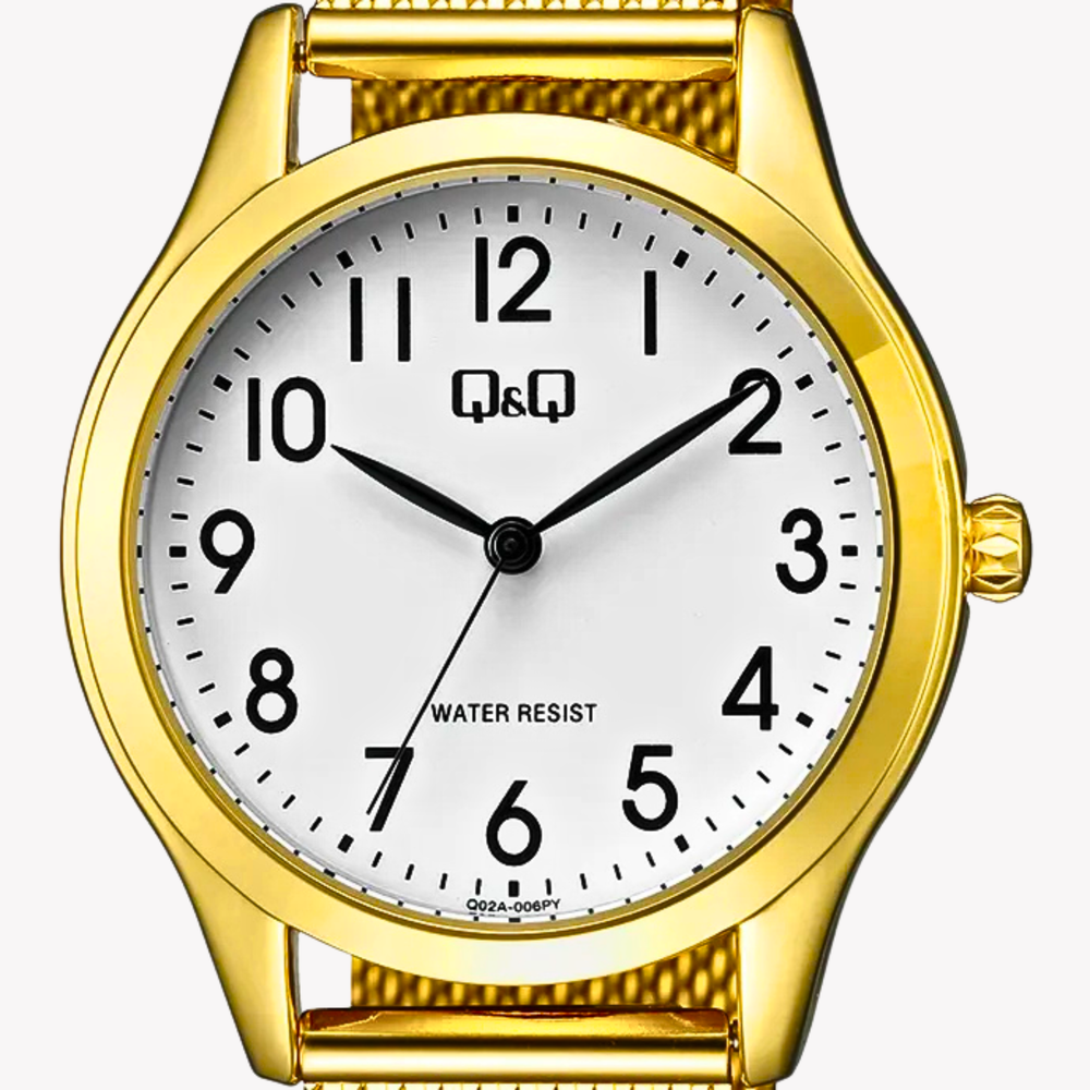 Q&Q Women's Gold Women's Watch, White Dial | Q02A-006PY