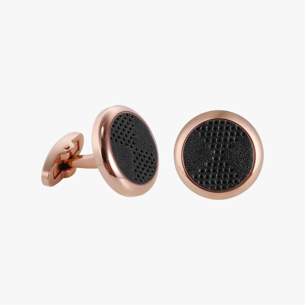 Zink Men's Rose Gold & Black Cufflink | Zjcl002rg