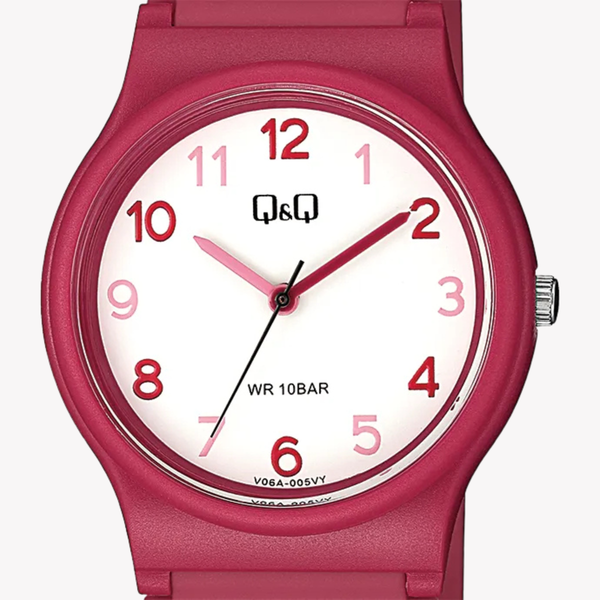 Q&Q Women's Red Women's Watch, White Dial | V06A-005VY