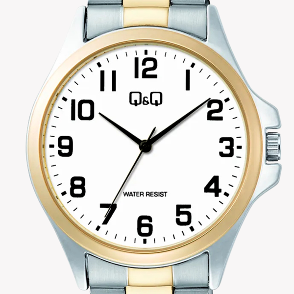 Q&Q Men's Silver Watch, White Dial | C36A-017PY