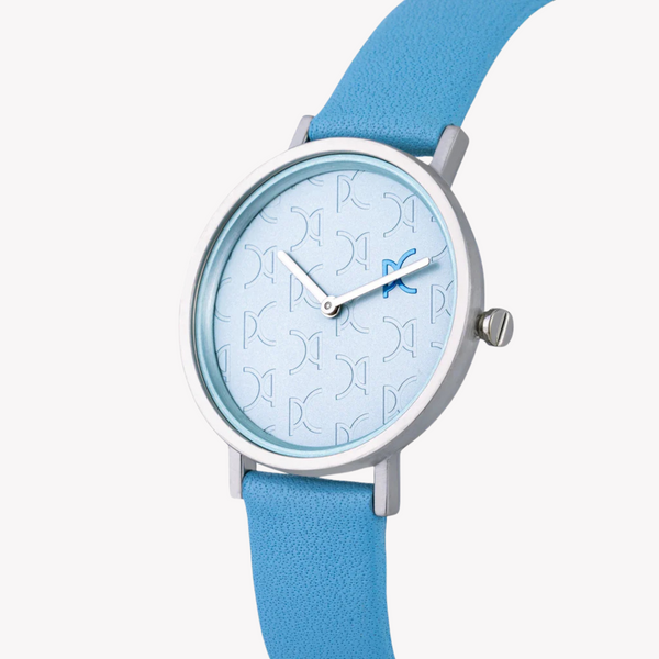 Pierre Cardin Women's Blue Leather Watch, Silver Case | Cbv.1521