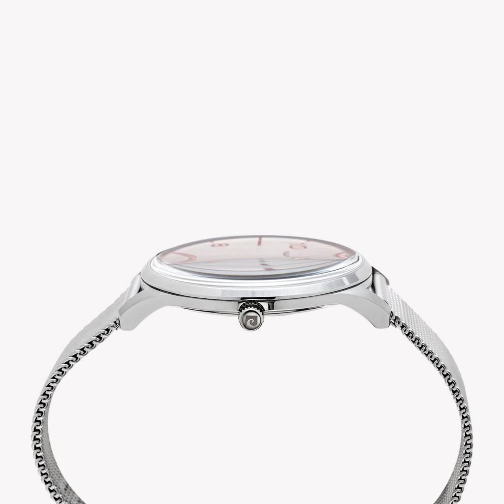 Pierre Cardin Men's Silver Stainless Steel Watch, Rose Dial | Pc902671f107