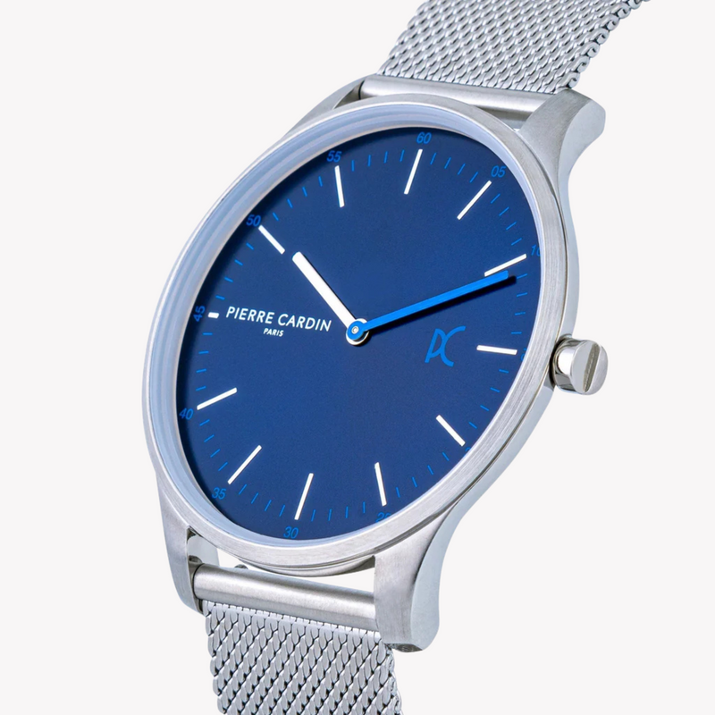 Pierre Cardin Men's Silver Stainless Steel Watch, Blue Dial | Cba.4004 by i-watch