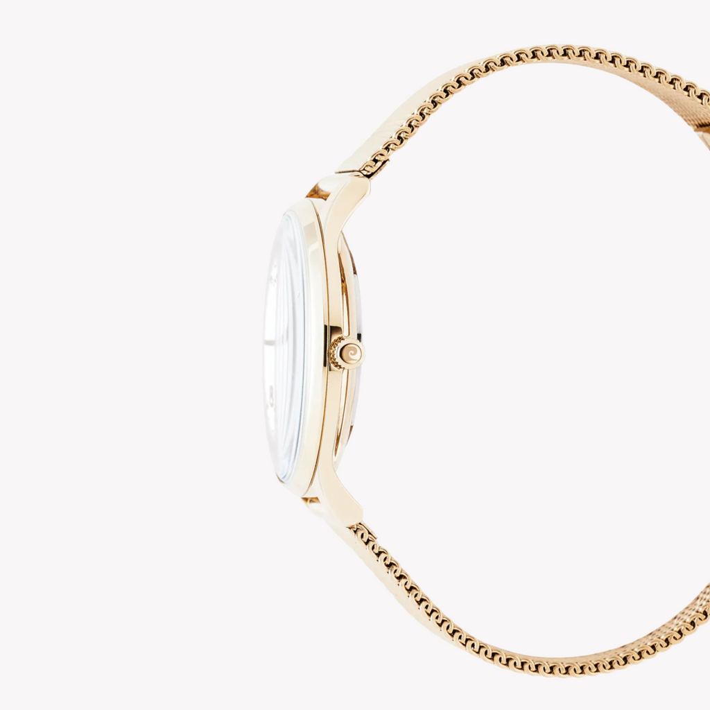 Pierre Cardin Women's Gold Watch, White Dial | Pc902722f118