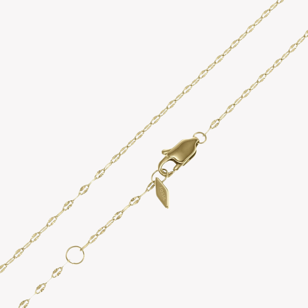 Fossil Women's Gold-Tone Necklace, Scalloped Edge Pendant | JF04382710