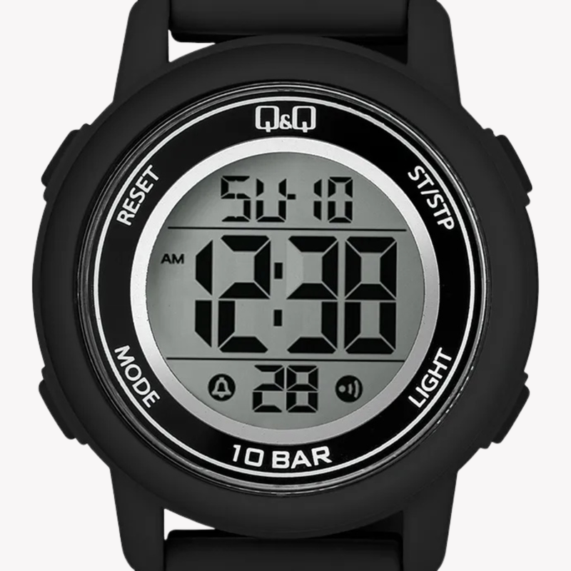Q&Q Women's Black Women's Watch, Grey Digital Dial | M208J007Y