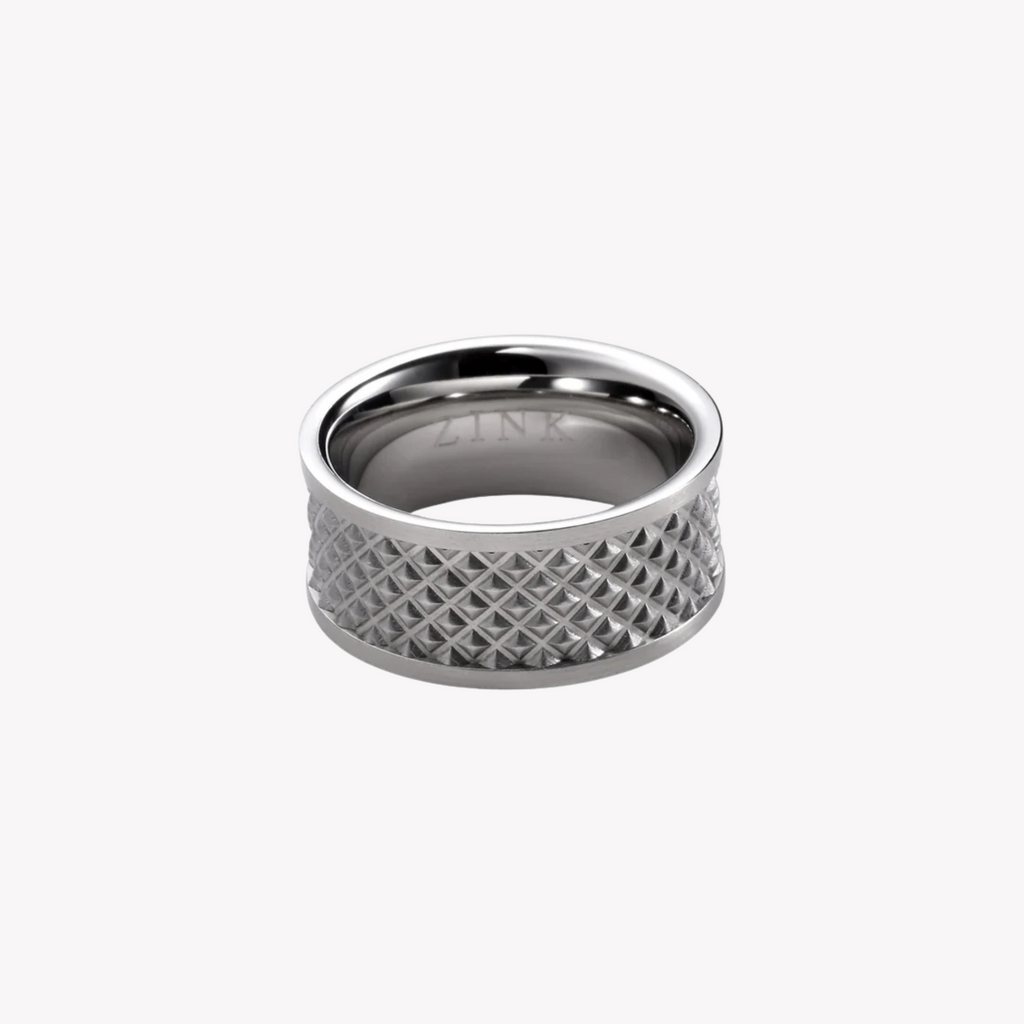Zink Men's Silver Stainless Steel Ring | Zjrg021sms