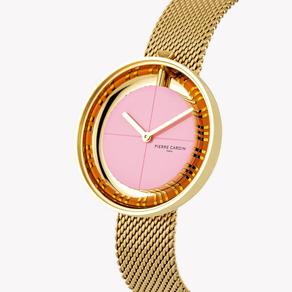 Pierre Cardin Women's Gold Stainless Steel Watch, Pink Dial | Cma.0016 by i-watch