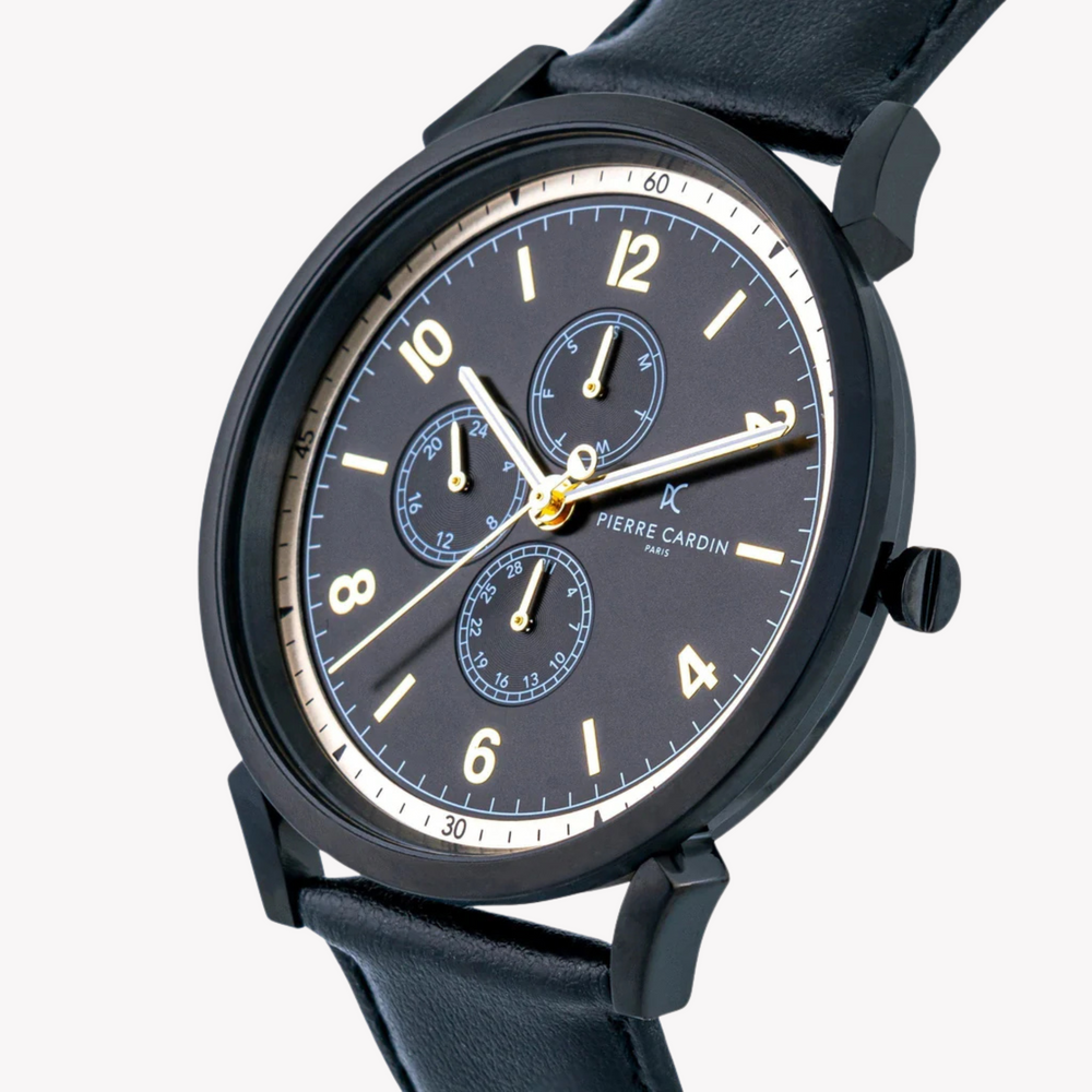Pierre Cardin Men's Black Leather Watch, Stainless Steel | Cpi.2079 by i-watch