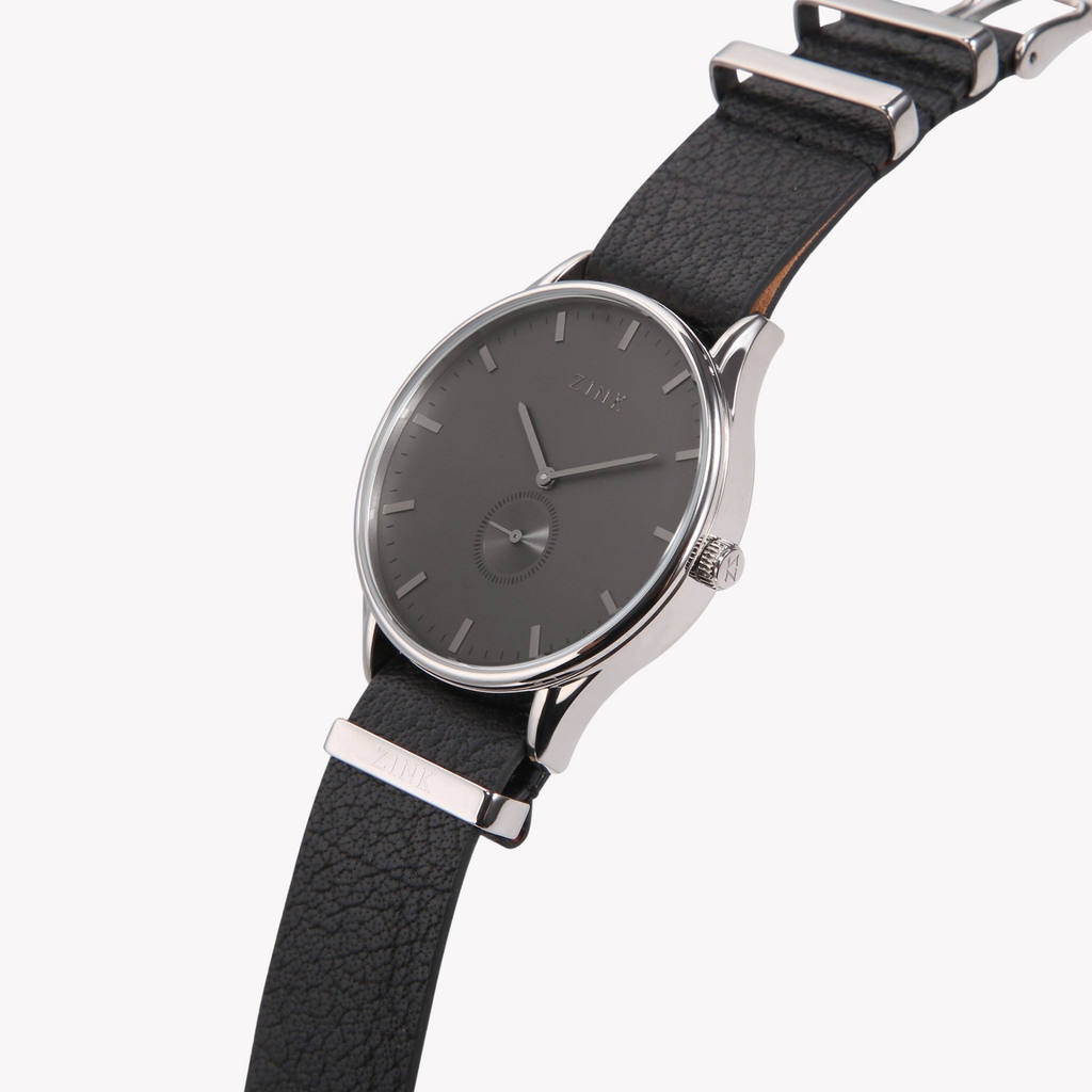 Zink Men's Silver Stainless Steel & Black Watch | Zk130g5ls-31s