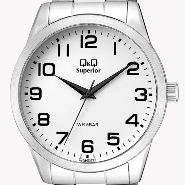 Q&Q Men's Silver Men's Watch, White Dial | C23A-007VY