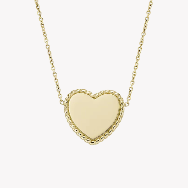 Fossil Women's Gold-Tone Necklace, Engravable Heart Pendant | JF04360710