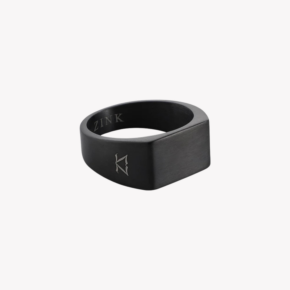 Zink Men's Black Stainless Steel Ring | Zjrg042b by i-watch