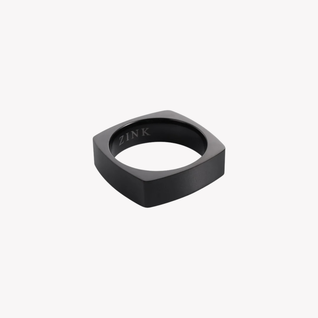 Zink Men's Black Stainless Steel Ring | Zjrg0343